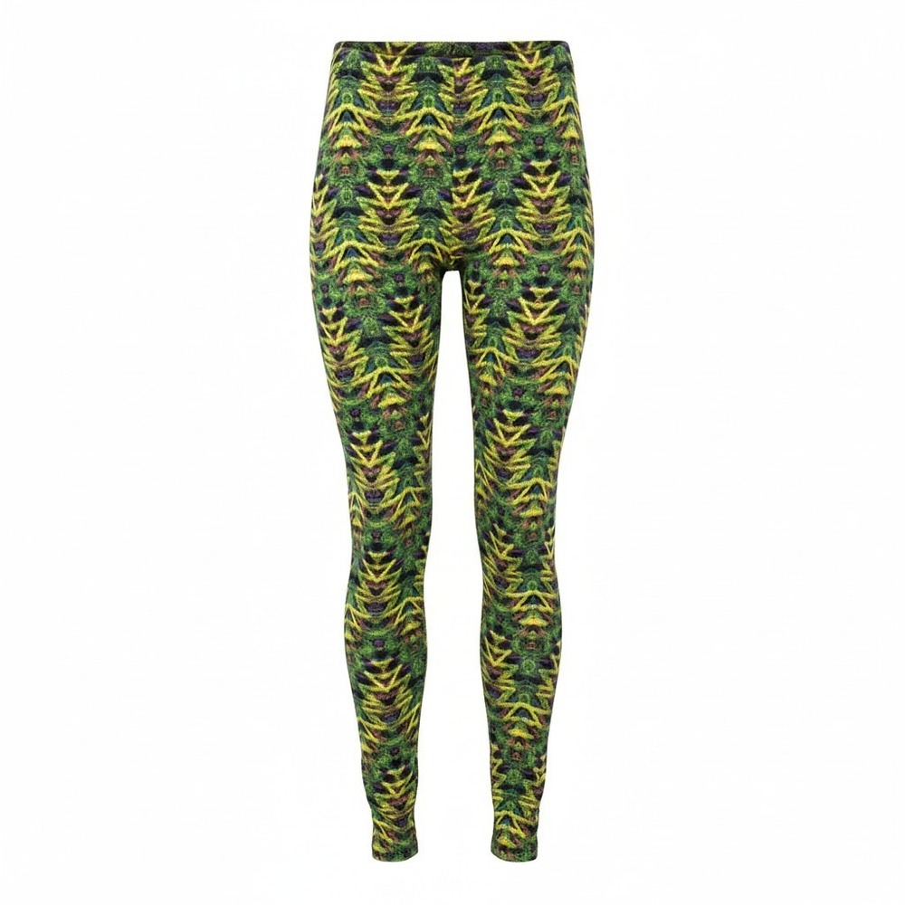 LuLaRoe One Size OS Leggings Green Yellow Purple Geometric Kaleidoscope Print